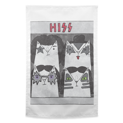 Hiss - funny tea towel by Katie Ruby Miller