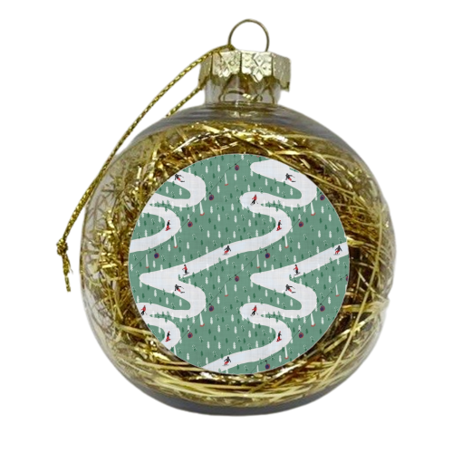 Hit The Slopes - xmas bauble by Sarah Leeves