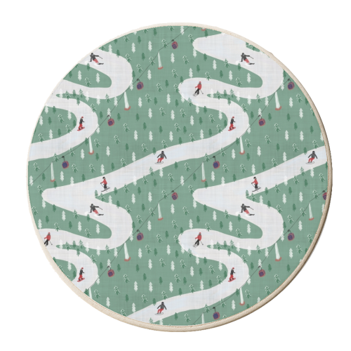 Hit The Slopes - personalised beer coaster by Sarah Leeves