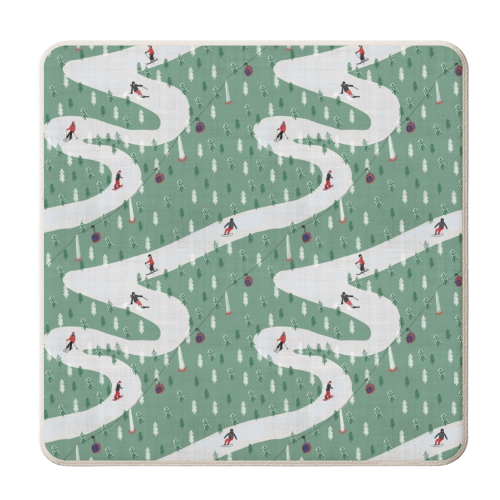Hit The Slopes - personalised beer coaster by Sarah Leeves