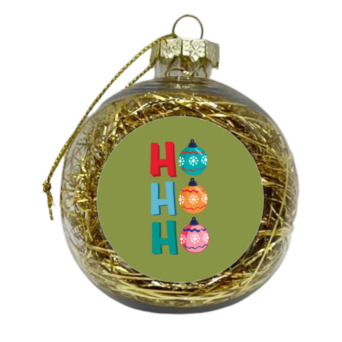 Ho Ho Ho Merry Christmas - xmas bauble by Laura Lonsdale