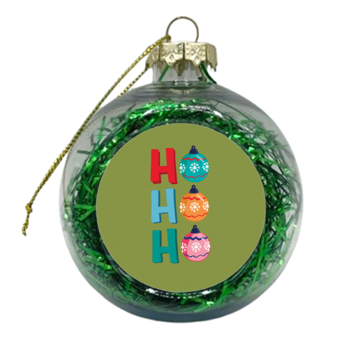 Ho Ho Ho Merry Christmas - xmas bauble by Laura Lonsdale