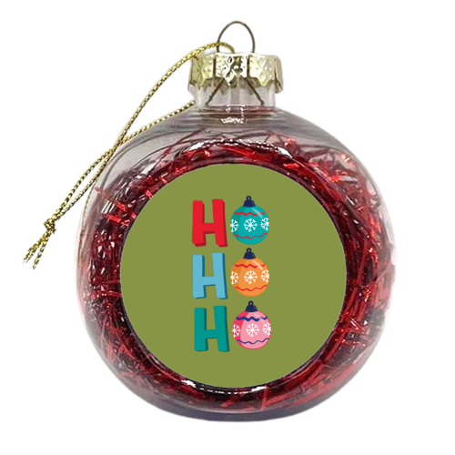 Ho Ho Ho Merry Christmas - xmas bauble by Laura Lonsdale