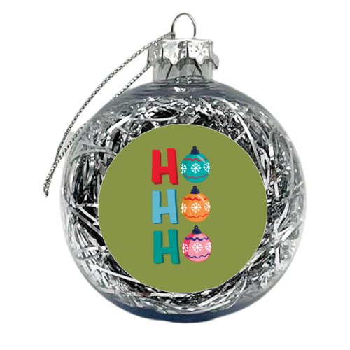 Ho Ho Ho Merry Christmas - xmas bauble by Laura Lonsdale