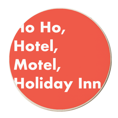 Ho Ho Hotel - personalised beer coaster by Card and Cake