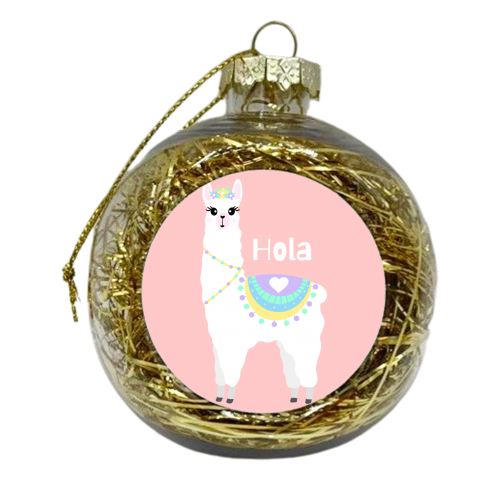 Hola Llama - xmas bauble by Rock and Rose Creative