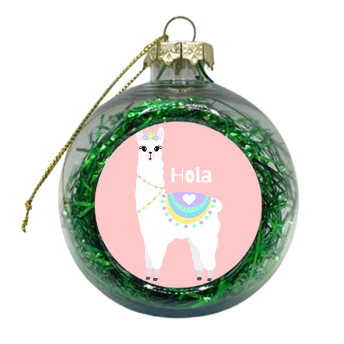 Hola Llama - xmas bauble by Rock and Rose Creative