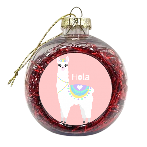 Hola Llama - xmas bauble by Rock and Rose Creative