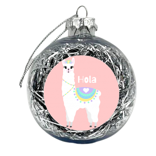 Hola Llama - xmas bauble by Rock and Rose Creative