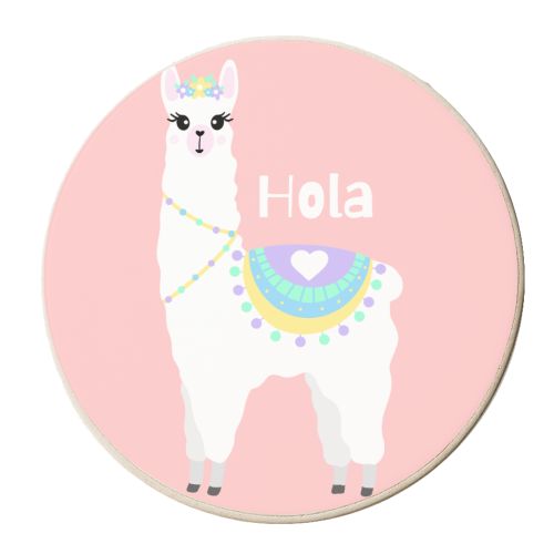 Hola Llama - personalised beer coaster by Rock and Rose Creative