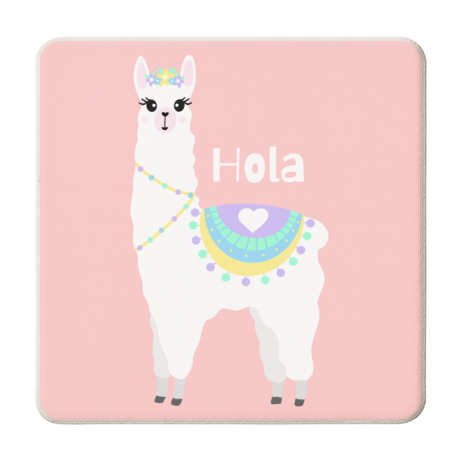 Hola Llama - personalised beer coaster by Rock and Rose Creative