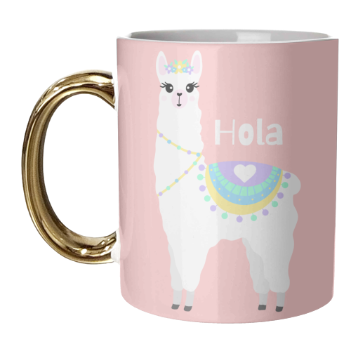 Hola Llama - unique mug by Rock and Rose Creative