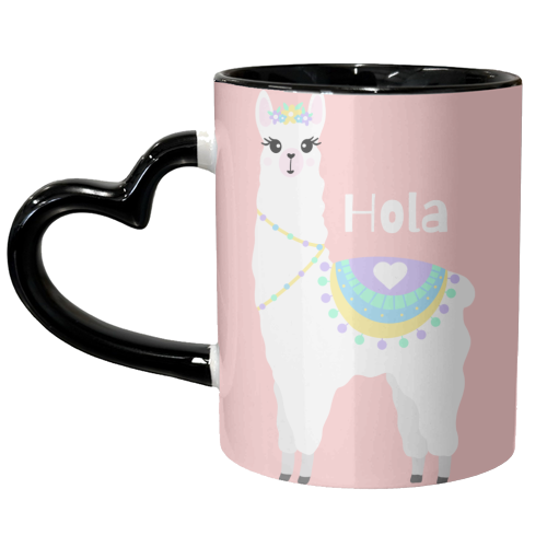 Hola Llama - unique mug by Rock and Rose Creative