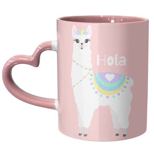 Hola Llama - unique mug by Rock and Rose Creative