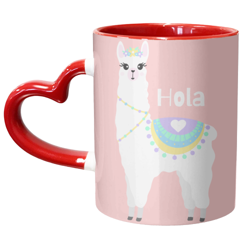 Hola Llama - unique mug by Rock and Rose Creative