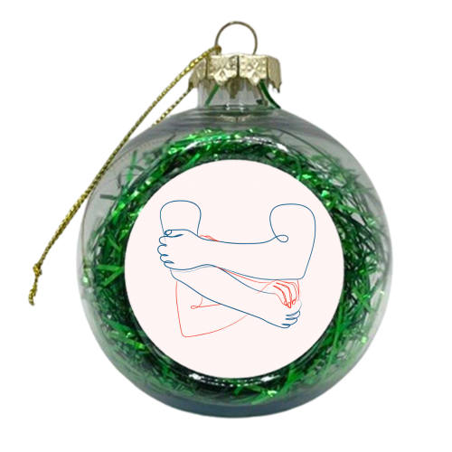 Hold Me Tight (coral version) - xmas bauble by Adam Regester