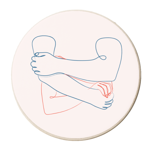 Hold Me Tight (coral version) - personalised beer coaster by Adam Regester