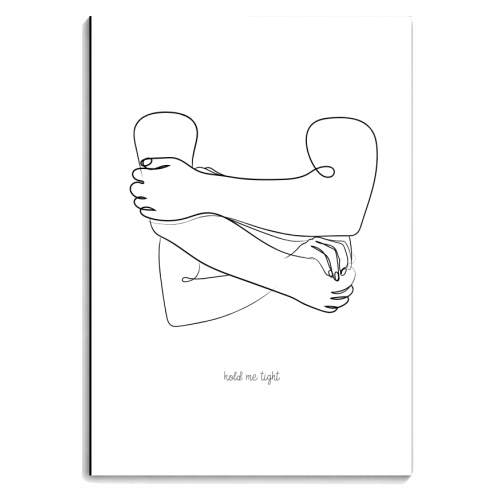 Hold Me Tight Minimal Line Drawing - personalised A4, A5, A6 notebook by Adam Regester