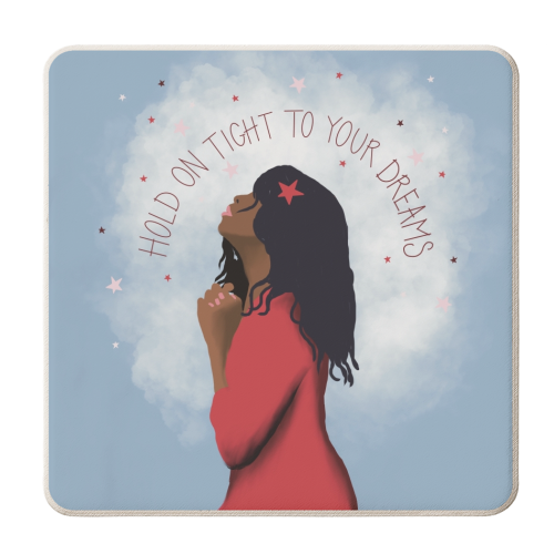 Hold on tight to your dreams - personalised beer coaster by Giddy Kipper