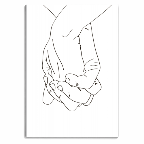 Holding Hands Line Art - personalised A4, A5, A6 notebook by Toni Scott