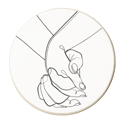 Holding on to you - personalised beer coaster by Adam Regester