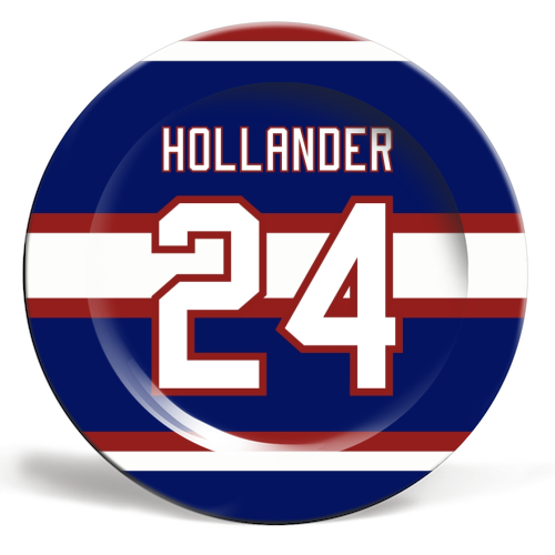 Hollander - Montreal Jersey Blue - ceramic dinner plate by The Girl Next Draw