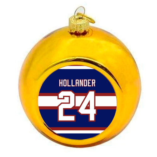 Hollander - Montreal Jersey Blue - colourful christmas bauble by The Girl Next Draw