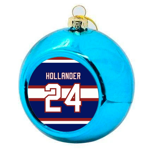 Hollander - Montreal Jersey Blue - colourful christmas bauble by The Girl Next Draw