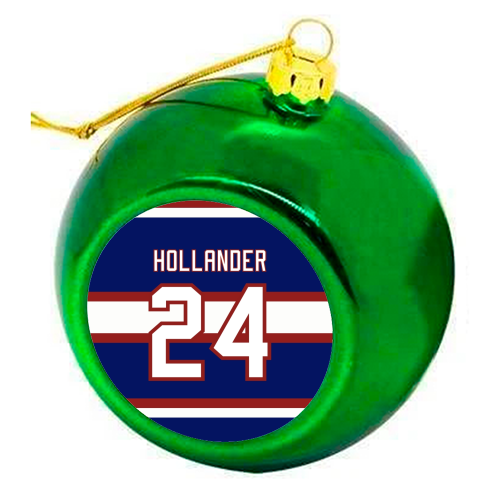 Hollander - Montreal Jersey Blue - colourful christmas bauble by The Girl Next Draw