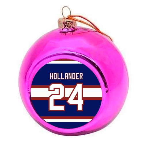 Hollander - Montreal Jersey Blue - colourful christmas bauble by The Girl Next Draw