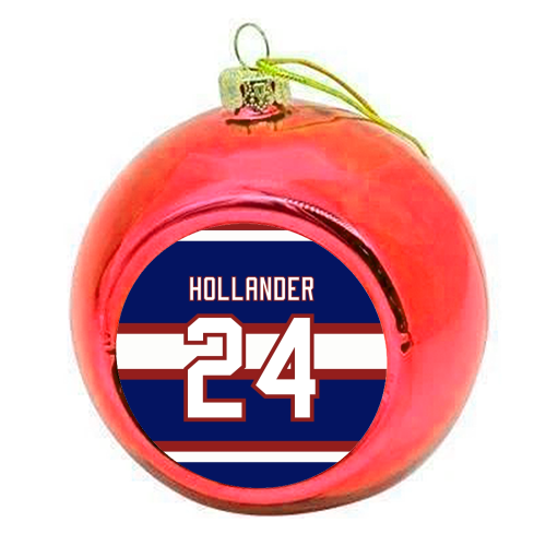 Hollander - Montreal Jersey Blue - colourful christmas bauble by The Girl Next Draw