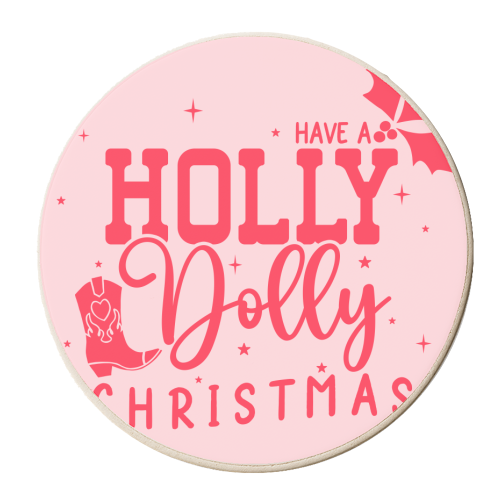 Holly Dolly Christmas - personalised beer coaster by Pink and Pip