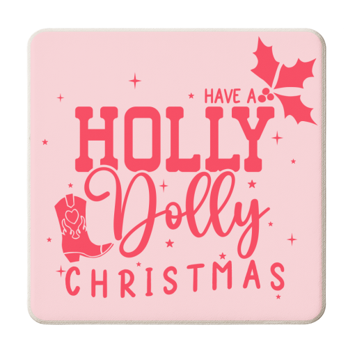 Holly Dolly Christmas - personalised beer coaster by Pink and Pip