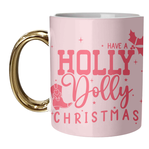 Holly Dolly Christmas - unique mug by Pink and Pip