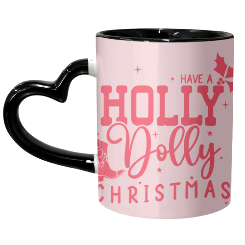 Holly Dolly Christmas - unique mug by Pink and Pip