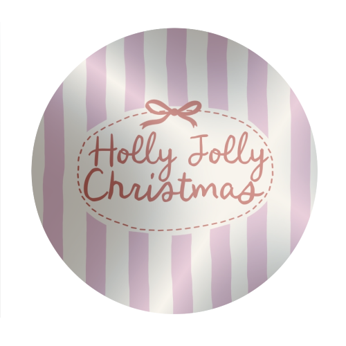 Holly Jolly Christmas - Circle Sticker by Giddy Kipper