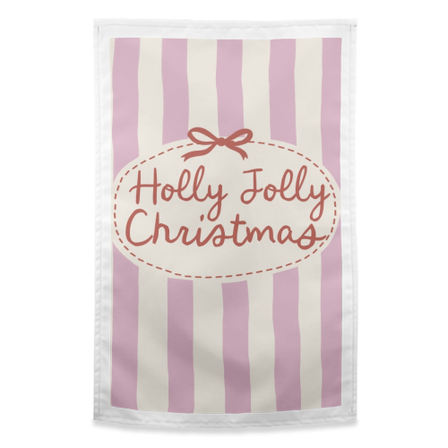 Holly Jolly Christmas - funny tea towel by Giddy Kipper