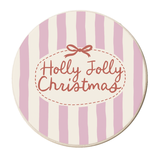 Holly Jolly Christmas - personalised beer coaster by Giddy Kipper