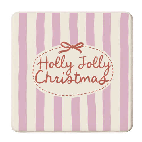 Holly Jolly Christmas - personalised beer coaster by Giddy Kipper
