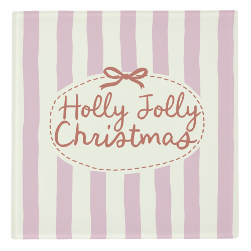 Holly Jolly Christmas - personalised beer coaster by Giddy Kipper