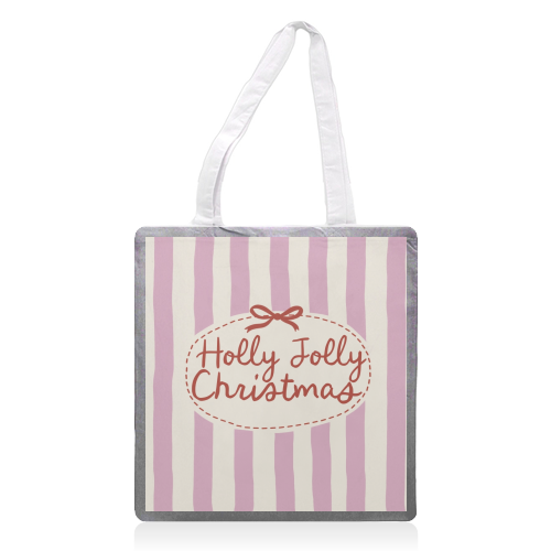 Holly Jolly Christmas - printed canvas tote bag by Giddy Kipper