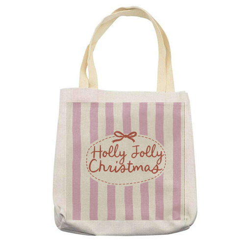 Holly Jolly Christmas - printed canvas tote bag by Giddy Kipper
