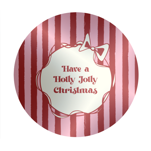 Holly Jolly Christmas Red Stripes Retro - Circle Sticker by EZbie