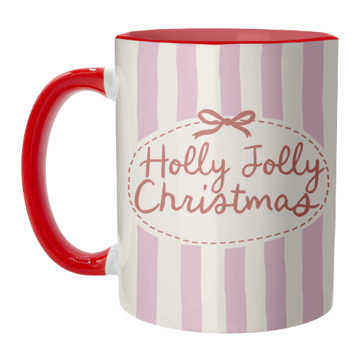 Holly Jolly Christmas - unique mug by Giddy Kipper