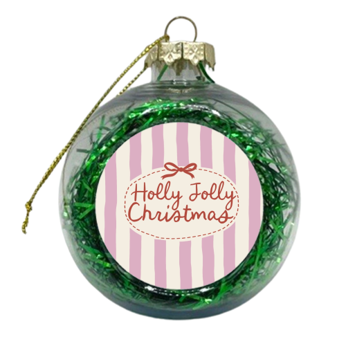 Holly Jolly Christmas - xmas bauble by Giddy Kipper