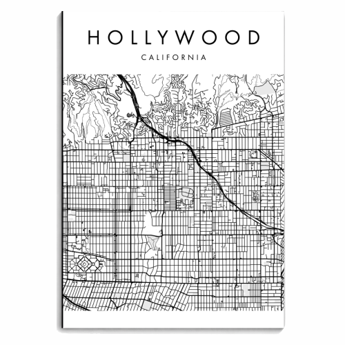 Hollywood California Minimal Modern Street Map - personalised A4, A5, A6 notebook by Toni Scott