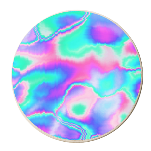 Holographic Glitch - personalised beer coaster by Uma Prabhakar Gokhale