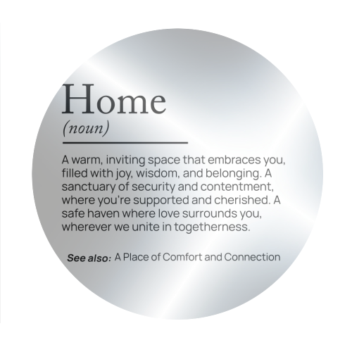 home definition Noun - Circle Sticker by skattia ilie