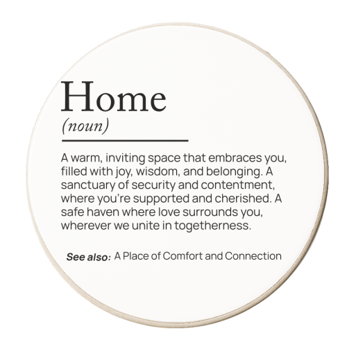 home definition Noun - personalised beer coaster by skattia ilie