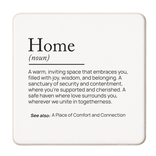 home definition Noun - personalised beer coaster by skattia ilie